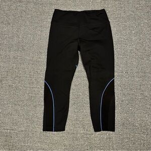 Avia Black Leggings with Blue Accent Piping